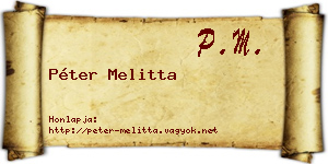 Péter Melitta névjegykártya
